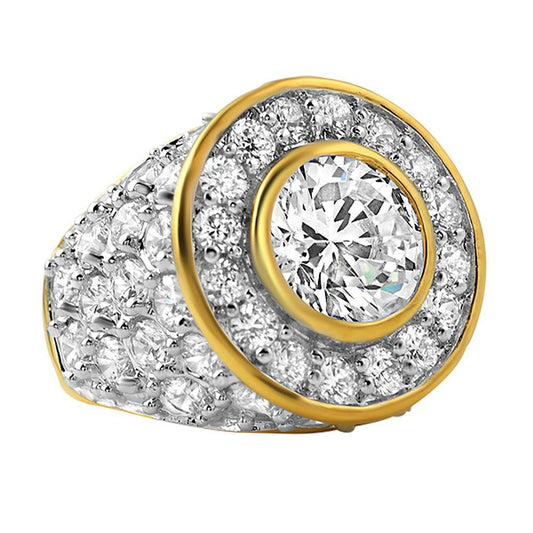 Custom Centerstone Gold CZ Ring