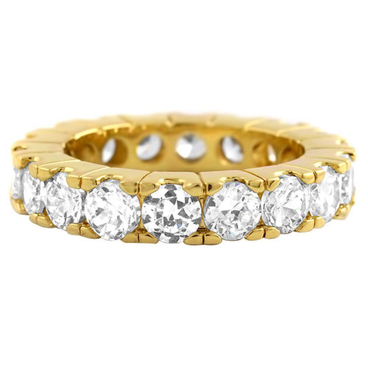 4MM Gold CZ Eternity Band Ring